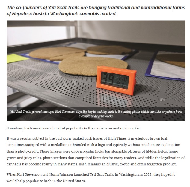 Preview of the Marijuana Venture article featuring Yeti Scat Trails